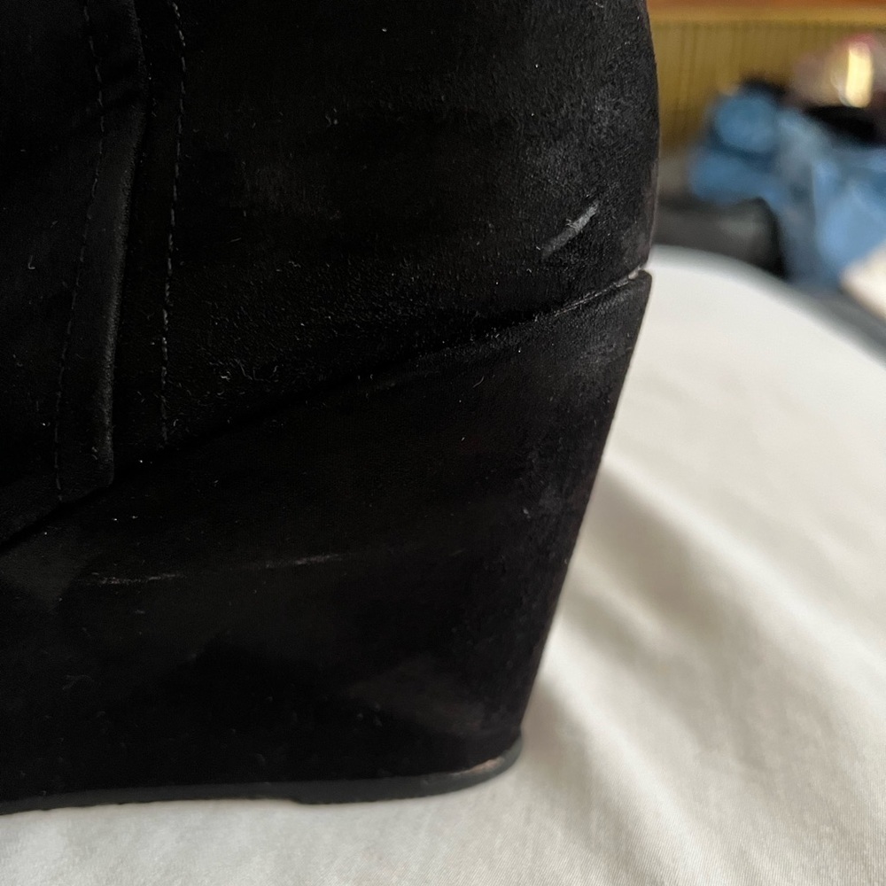Target 9 Black Lace-Up Wedge Booties - Picture 10 of 14